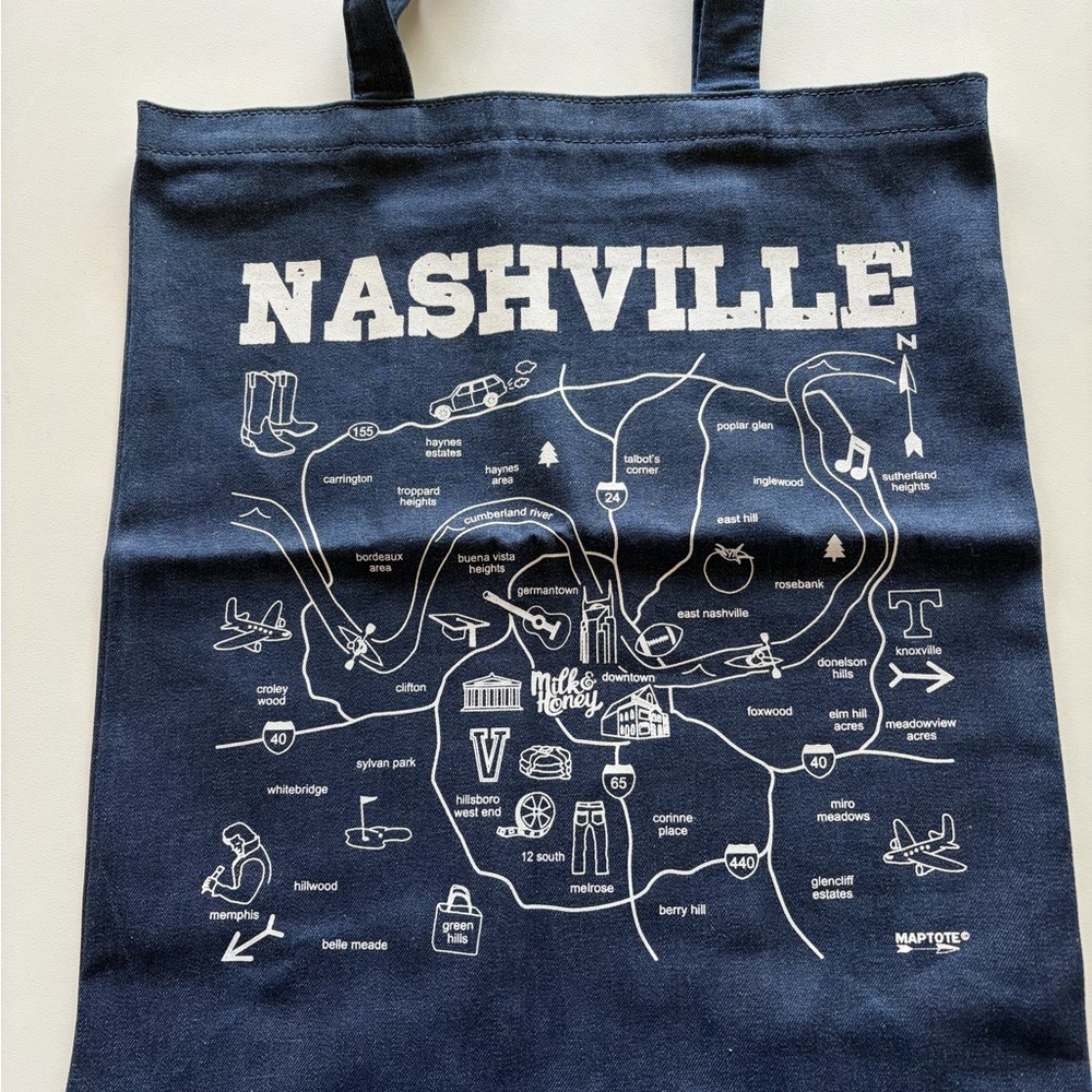 Nashville Map Tote Bag